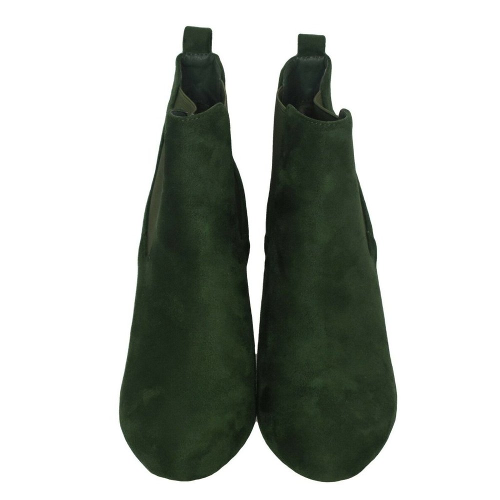 Womens 9 Faux Suede Ankle Boots Chunky Block Heel - Picture 2 of 10